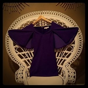 Size 2 royal purple Trina Turk drape sleeve dress